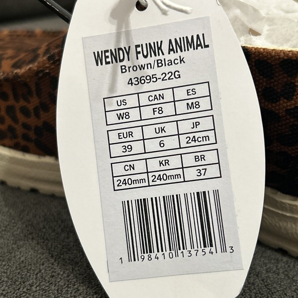 Hey Dude Wendy Funk Animal Womens 8 Brown Black Cheetah Slip On Shoe 43695-22G - Picture 7 of 9